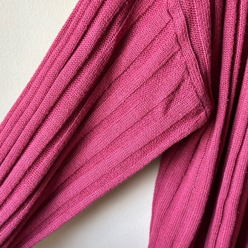 Blue Buttercup Boutique Open-Front Ribbed Cardigan Sweater - Raspberry Pink - Picture 13 of 16
